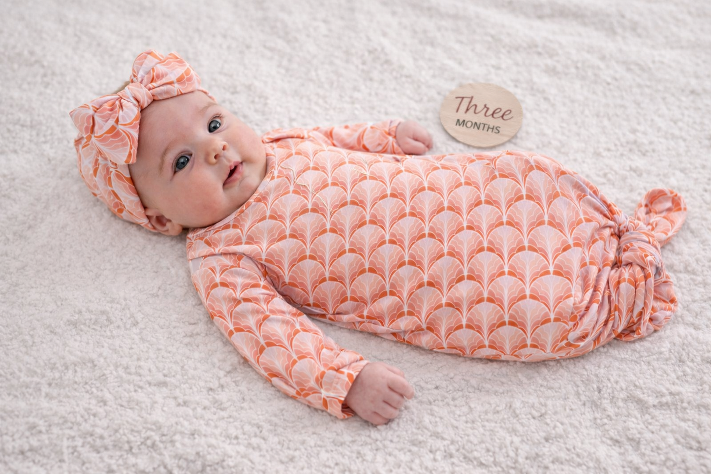 Coral Blossoms Knotted Gown