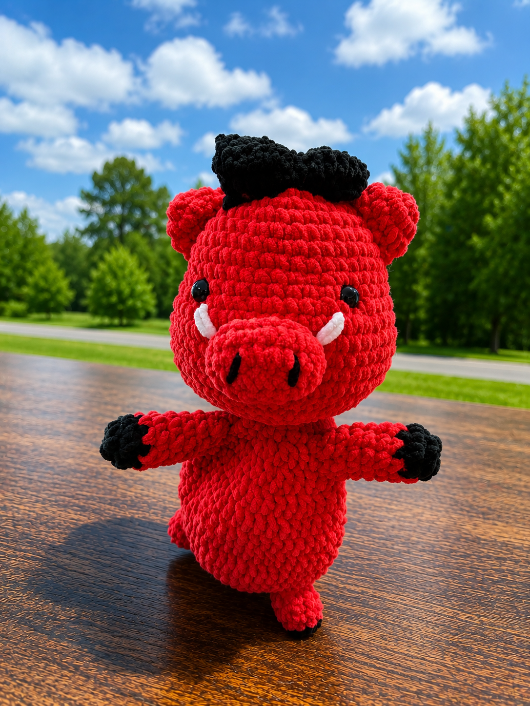 Hogs Girl Bow Crochet Lovey