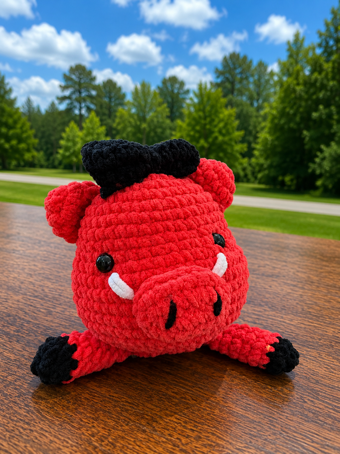 Hogs Girl Bow Crochet Lovey