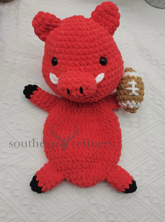 Hogs Football Crochet Lovey